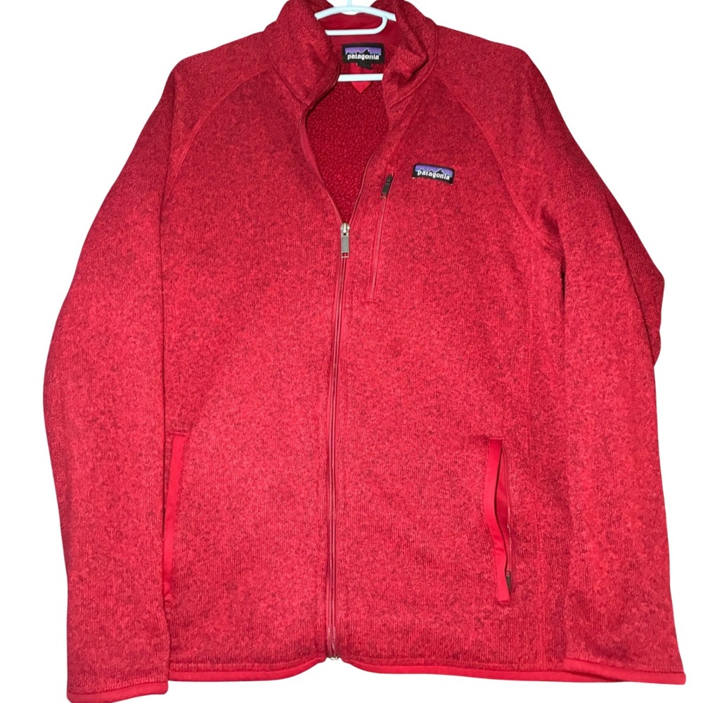 Patagonia Better Sweater Full Zip Jacket Polyester Mens L Red Fleece 25527